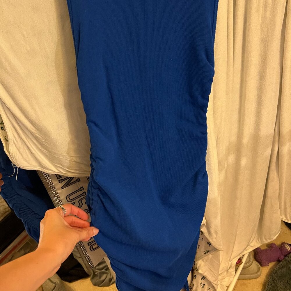 Beginning Boutique Ribbed Blue Dress - Picture 3 of 6